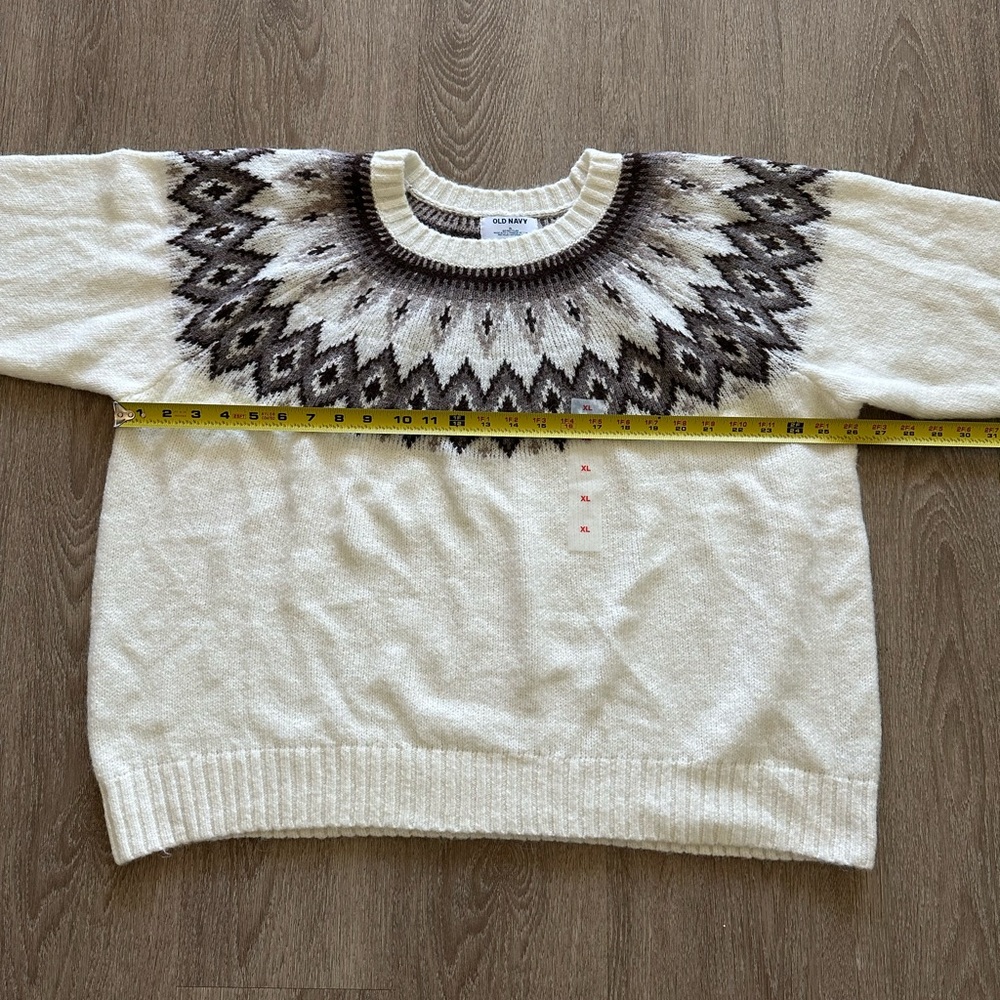Old Navy Fair Isle Cozy Shaker-Stitch Pullover Sweater Size XL NWT - Picture 5 of 9